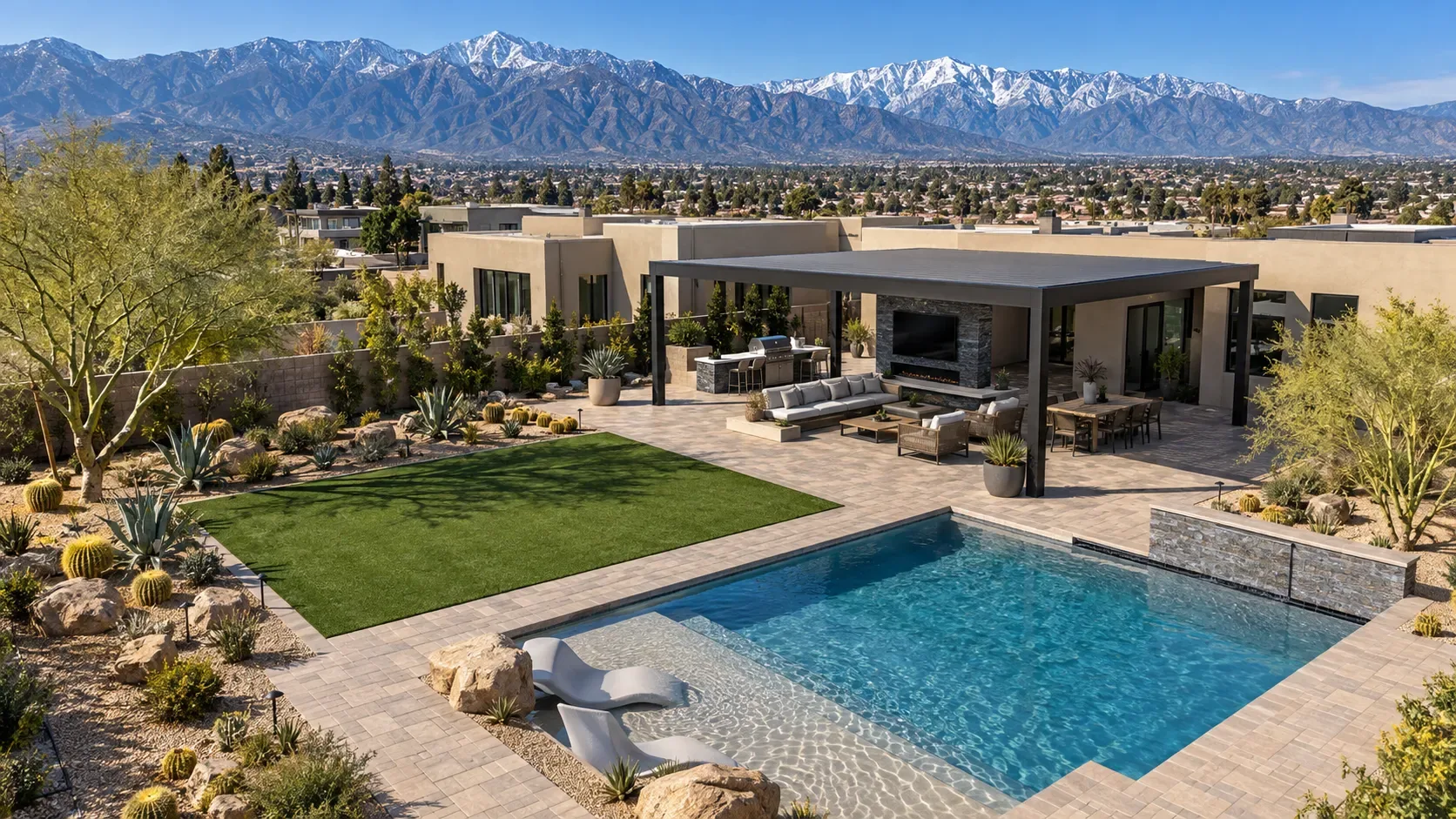 A finished backyard in Inland Empire