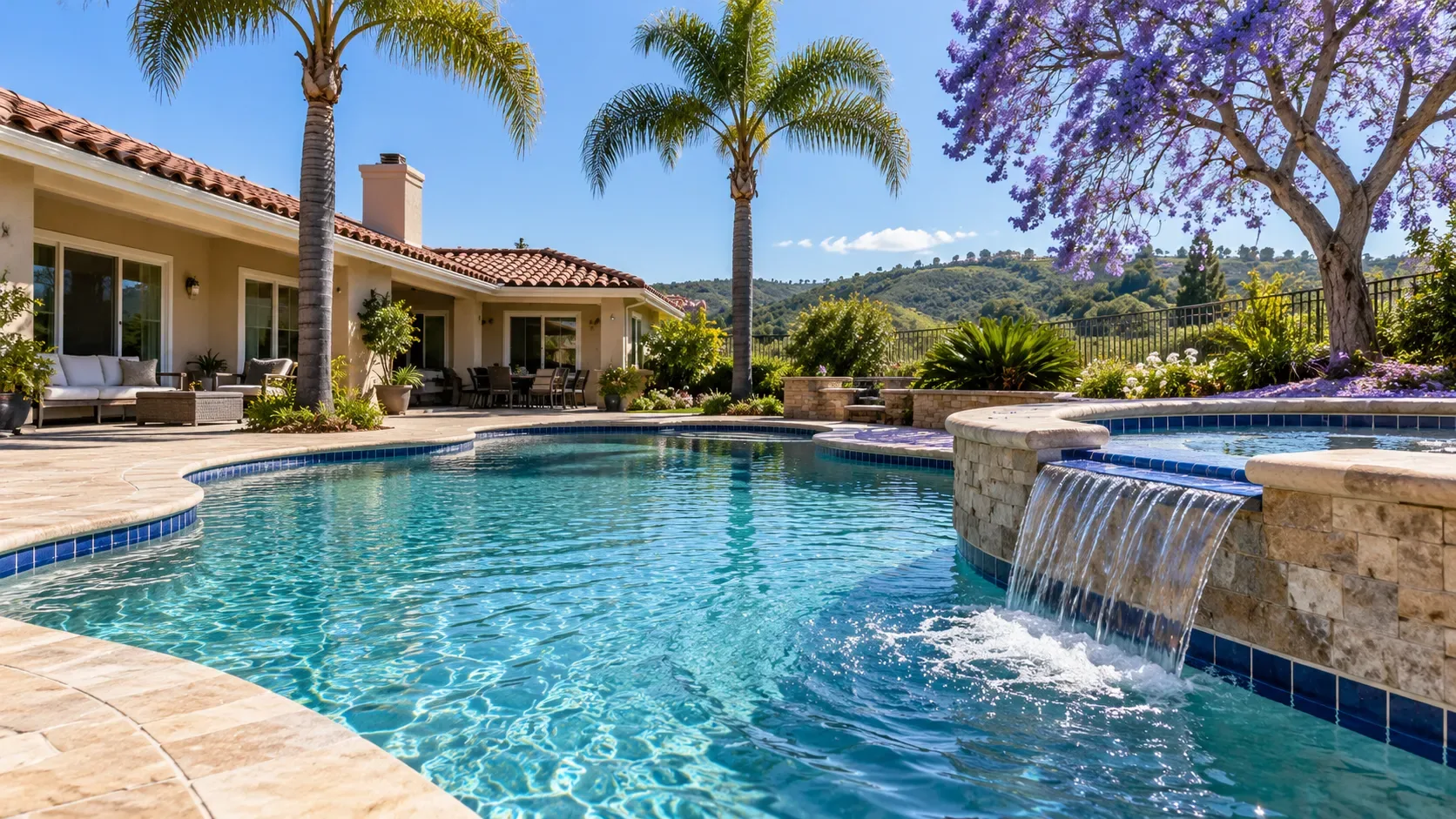 A finished backyard in North Orange County