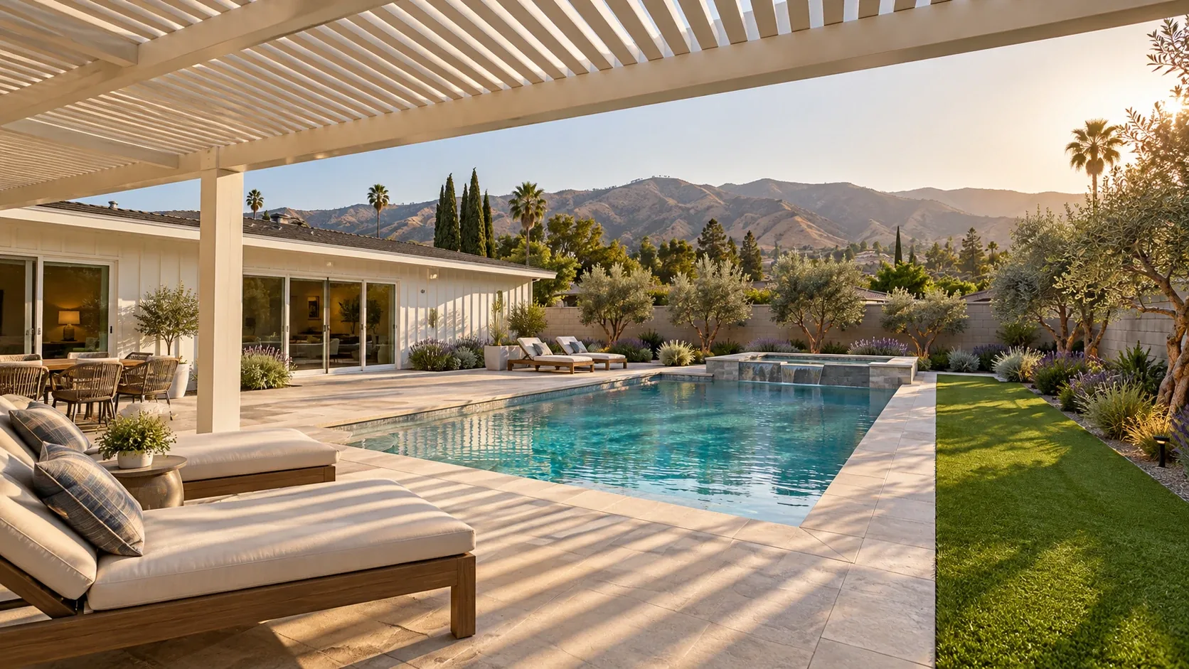 A finished backyard in San Fernando Valley