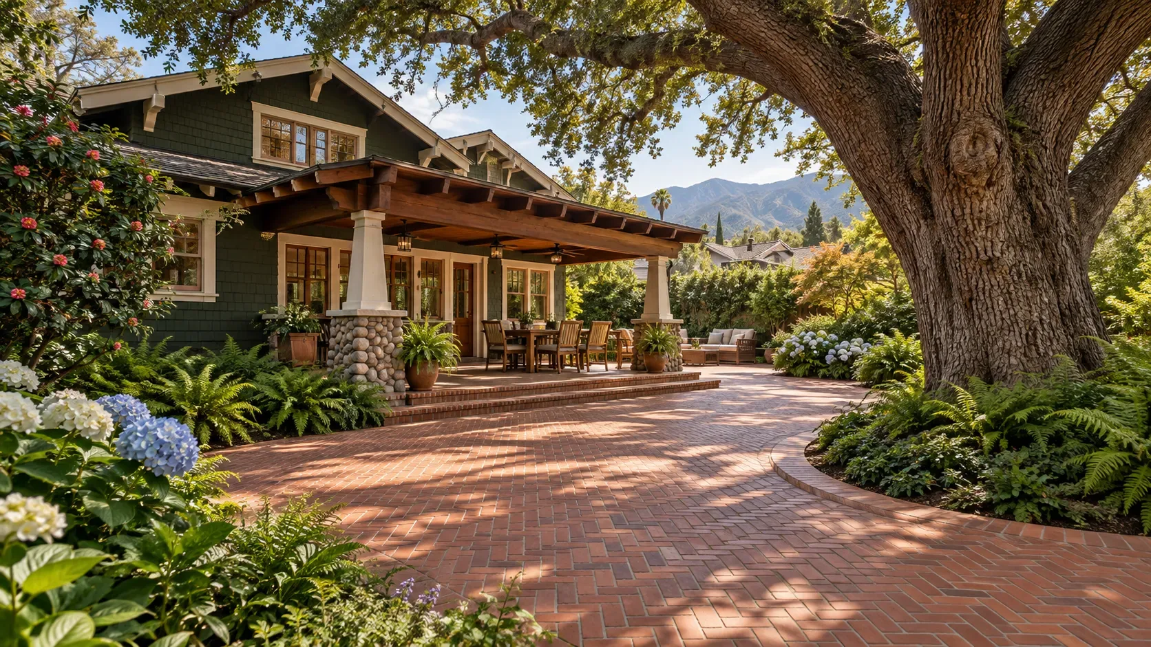 A finished backyard in San Gabriel Valley